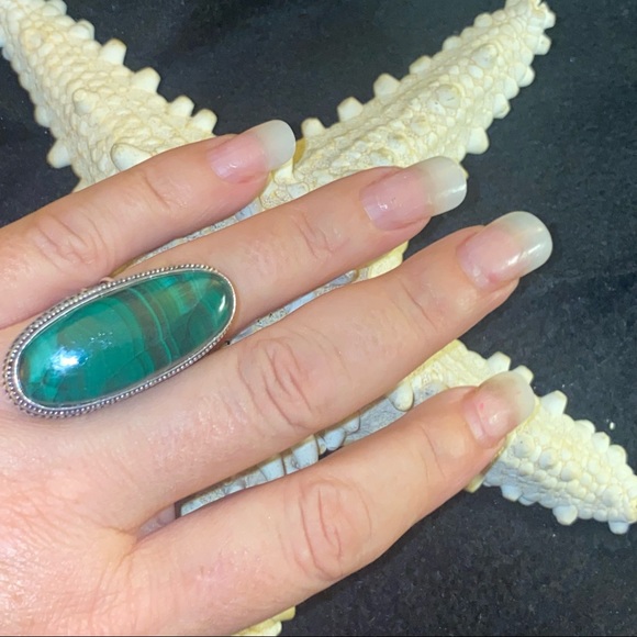 SALE ⭐️ Malachite vintage statement Handcrafted ring - Picture 4 of 6